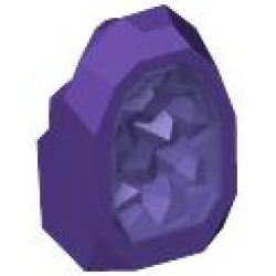 Rock 1 x 1 Geode with Molded Trans-Purple Crystals Pattern