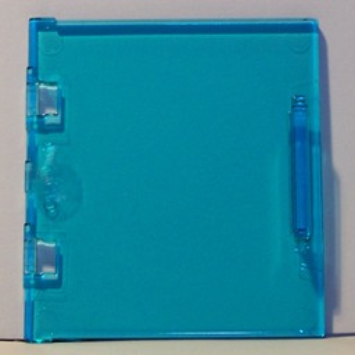 Деталь LEGO 6469a Duplo, Furniture Cabinet Door 3 x 3 1/2 with Hinge Holes - Trans-Light Blue