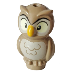 Owl, Friends Style with Bright Light Orange Beak, Tan Face and Chest Pattern Owl, Friends Style with Bright Light Orange Beak, Tan Face and Chest Pattern