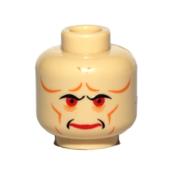Minifigure, Head Alien with Red Eyes and Red Lips Pattern (SW Bib Fortuna)