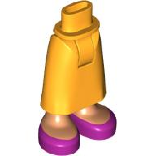 Деталь LEGO 59595c00pb19 Mini Doll Hips and Skirt Long with Molded Nougat Legs and Printed Magenta Shoes Pattern - Thick Hinge