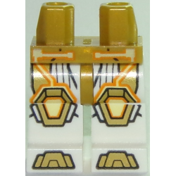 Hips and White Legs with Gold, Orange, and Yellow Trim Lines, Knee Pads, and Sandals Pattern