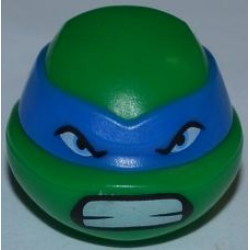 Minifigure, Head, Modified Ninja Turtle with Blue Mask and Teeth Pattern (Leonardo)
