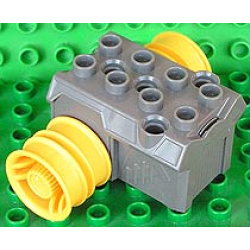 Duplo, Toolo Pullback Motor 3 x 4 with Yellow Wheels