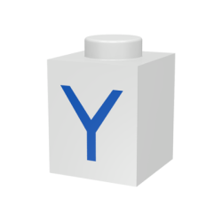 Brick 1 x 1 with Blue Capital Letter Y Pattern Brick 1 x 1 with Blue Capital Letter Y Pattern