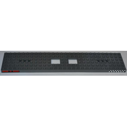 Train Base 6 x 28 with 3 Round Holes Each End and 2 x 2 Cutouts with 'OIL', HYDRAULICS' and Checkered Stripe Pattern on Both Sides (Stickers) - Set 4643