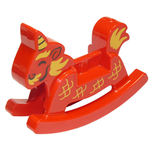 Деталь LEGO 65108pb03 Duplo Rocking Horse with Scales and Horn Pattern (Qilin / Kirin)