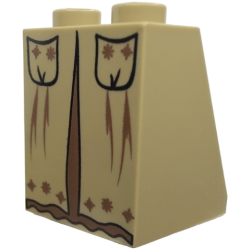 Slope 65 2 x 2 x 2 with Bottom Tube with Minifigure Dress / Skirt / Robe, HP Professor Sprout with Pockets Pattern Slope 65 2 x 2 x 2 with Bottom Tube with Minifigure Dress / Skirt / Robe, HP Professor Sprout with Pockets Pattern