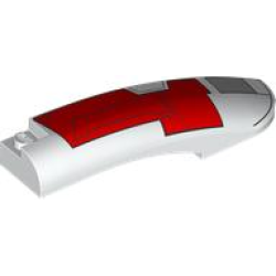 Wedge 10 x 2 x 2 Right with SW The Crimson Firehawk Red and Light Bluish Gray Hull Plates with Black Outlines Pattern Wedge 10 x 2 x 2 Right with SW The Crimson Firehawk Red and Light Bluish Gray Hull Plates with Black Outlines Pattern