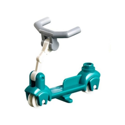 Kick Scooter with White Wheels, White Steering Link, and Light Bluish Gray Angular Handlebars (36273 / 3464 / 30377 / 98397) Kick Scooter with White Wheels, White Steering Link, and Light Bluish Gray Angular Handlebars (36273 / 3464 / 30377 / 98397)