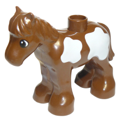 Duplo Horse Foal Baby with Large White Spots