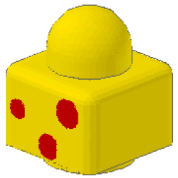 Primo Brick 1 x 1 with 3 Red Spots Pattern