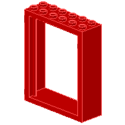 Деталь LEGO 6235 Door, Frame 2 x 6 x 6 FreeStyle - Red