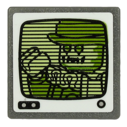 Road Sign 2 x 2 Square with Open O Clip with Ghost Clown on Yellowish Green Screen Pattern (Sticker) - Set 70432 Road Sign 2 x 2 Square with Open O Clip with Ghost Clown on Yellowish Green Screen Pattern (Sticker) - Set 70432