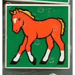 Duplo, Tile 2 x 2 x 1 with Horse Mosaic Picture 12 Pattern