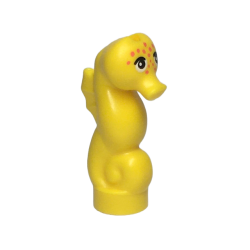 Seahorse, Friends Style with Black Eyes and Orange Spots Pattern