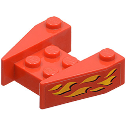 Wedge 3 1/2 x 4 without Stud Notches with Flames Pattern on Both Sides (Stickers) - Set 6589