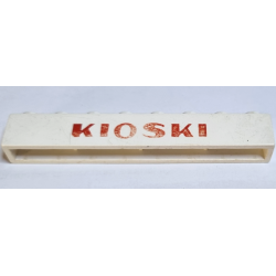 Brick 1 x 8 without Bottom Tubes with Cross Side Supports with Red 'KIOSKI' Bold Pattern Brick 1 x 8 without Bottom Tubes with Cross Side Supports with Red 'KIOSKI' Bold Pattern