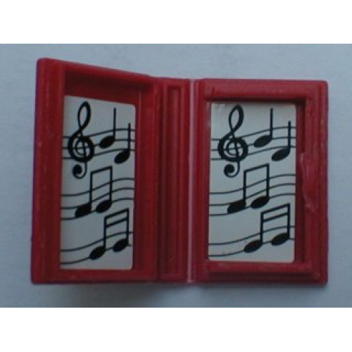 Деталь LEGO 33009pb014 Minifigure, Utensil Book 2 x 3 with Treble Clef and Music Notes Pattern (Stickers) - Set 4165