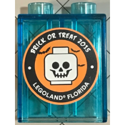 Duplo, Brick 1 x 2 x 2 with Brick or Treat 2015 LEGOLAND Florida Pattern Duplo, Brick 1 x 2 x 2 with Brick or Treat 2015 LEGOLAND Florida Pattern