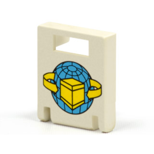 Деталь LEGO 4346px2 Container, Box 2 x 2 x 2 Door with Slot with Box and Arrows and Globe Pattern