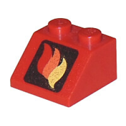Slope 45 2 x 2 with Classic Fire Logo Pattern Slope 45 2 x 2 with Classic Fire Logo Pattern