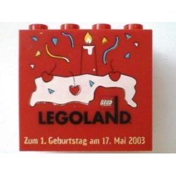 Brick 2 x 4 x 3 with Legoland Deutschland 1 Year Birthday (Zum 1. Geburtstag) Pattern Brick 2 x 4 x 3 with Legoland Deutschland 1 Year Birthday (Zum 1. Geburtstag) Pattern