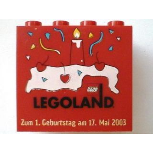 Деталь LEGO 30144pb009 Brick 2 x 4 x 3 with Legoland Deutschland 1 Year Birthday (Zum 1. Geburtstag) Pattern