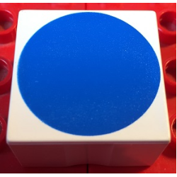 Duplo, Tile 2 x 2 x 1 with Shape Blue Circle Pattern Duplo, Tile 2 x 2 x 1 with Shape Blue Circle Pattern