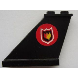 Tail 4 x 1 x 3 with Fire Logo Badge on Red Circle Background Pattern Model Left Side (Sticker) - Set 7906