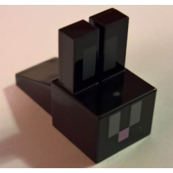 Creature Head Pixelated with Long Ears with Dark Bluish Gray Auricles, Light Bluish Gray Eyes, and Bright Pink Nose Pattern (Minecraft Rabbit) Creature Head Pixelated with Long Ears with Dark Bluish Gray Auricles, Light Bluish Gray Eyes, and Bright Pink Nose Pattern (Minecraft Rabbit)