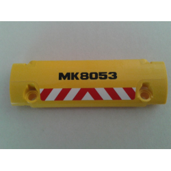 Technic, Panel Curved 11 x 3 with 'MK8053' and Red and White Danger Stripes Pattern (Sticker) - Set 8053 Technic, Panel Curved 11 x 3 with 'MK8053' and Red and White Danger Stripes Pattern (Sticker) - Set 8053