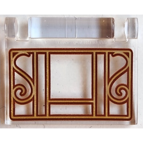 Деталь LEGO 24093pb100 Minifigure, Utensil Book Cover with Gold and Reddish Brown Lattice and Ornaments Pattern