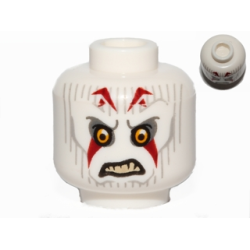 Minifigure, Head Alien Pau'an with Yellow Eyes, Light Bluish Gray Lines and Red Markings Pattern (SW Inquisitor)