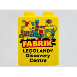 Duplo, Brick 1 x 2 x 2 with FABRIK LEGOLAND Discovery Centre Pattern