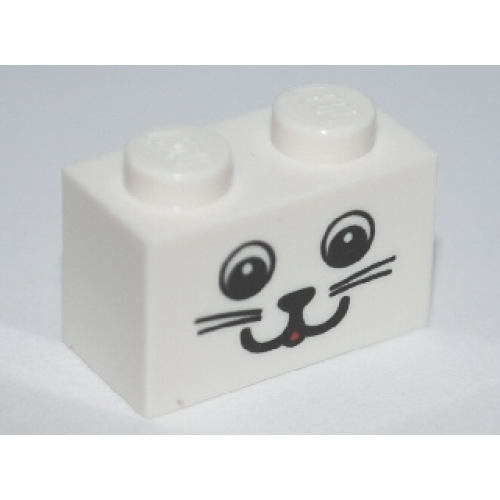 Деталь LEGO 3004pb080 Brick 1 x 2 with Cat Face Pattern