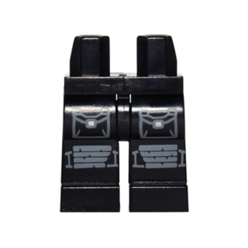 Деталь LEGO 970c00pb0542 Hips and Legs with 2 Pockets with White Buttons and Dark Bluish Gray Knee Pads Pattern