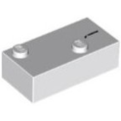 Brick, Braille 2 x 4 with 2 Studs with Black Capital Letter I with Grave (Ì) Pattern (dots-34 ⠌) (Italian) Brick, Braille 2 x 4 with 2 Studs with Black Capital Letter I with Grave (Ì) Pattern (dots-34 ⠌) (Italian)