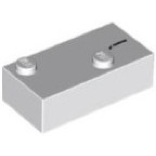 Деталь LEGO 60237pb04 Brick, Braille 2 x 4 with 2 Studs with Black Capital Letter I with Grave (Ì) Pattern (dots-34 ⠌) (Italian)