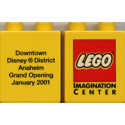 Duplo, Brick 1 x 2 x 2 with Imagination Center Downtown Disney District Anaheim Grand Opening January 2001 Pattern Duplo, Brick 1 x 2 x 2 with Imagination Center Downtown Disney District Anaheim Grand Opening January 2001 Pattern