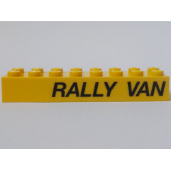 Brick 2 x 8 with 'RALLY VAN' Pattern Model Left Side (Sticker) - Set 5550