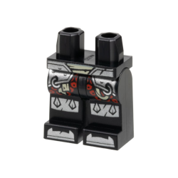 Hips and Legs with Tan Belt, Silver Armor and Knee Pads, Red Circles Pattern Hips and Legs with Tan Belt, Silver Armor and Knee Pads, Red Circles Pattern