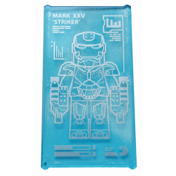 Glass for Window 1 x 4 x 6 with Iron Man Armor 'MARK XXV STRIKER' Pattern (Sticker) - Set 76125