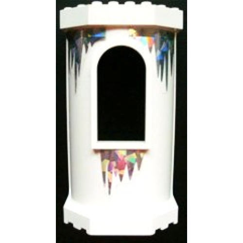 Деталь LEGO 33213pb02 Belville Wall, Tower with Window with Icicles Pattern (Stickers) - Set 7581
