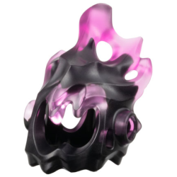 Minifigure, Headgear Head Cover, Flames Large with Side Holes with Marbled Trans-Dark Pink Pattern Minifigure, Headgear Head Cover, Flames Large with Side Holes with Marbled Trans-Dark Pink Pattern