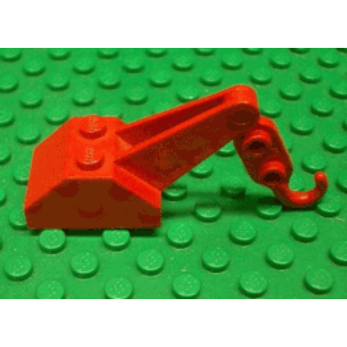 Деталь LEGO 3135c04 Hook Slope 45 2 x 3 x 1 1/3 Double with Arm with Red Tow Hook (3135 / 3136)
