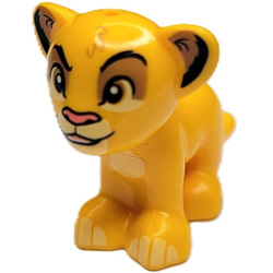 Cat, Friends Style, Large, Baby Cub (Lion) with Medium Nougat Eyes and Ears, Coral Nose and Bright Light Yellow Muzzle, Chest and Paws Pattern (Disney Simba)