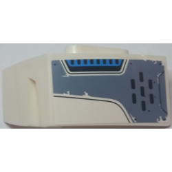 Technic, Panel Car Mudguard Left with Worn Sand Blue Panel with Black Rivets, Curved Lines, and Vent Grilles Pattern (Sticker) - Set 70131 Technic, Panel Car Mudguard Left with Worn Sand Blue Panel with Black Rivets, Curved Lines, and Vent Grilles Pattern (Sticker) - Set 70131