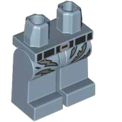 Hips and Legs with Black Belt with Silver Buckle, Dark Bluish Gray Skin Behind Rips and Tears Pattern Hips and Legs with Black Belt with Silver Buckle, Dark Bluish Gray Skin Behind Rips and Tears Pattern