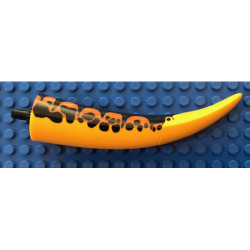 Деталь LEGO 98159c05pb01 Dinosaur Tail Tyrannosaurus rex / Brachiosaurus with Black Rotation Joint Pin and Dark Orange Top with Black Spots Pattern